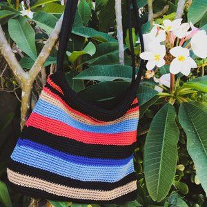 Knit woven purse